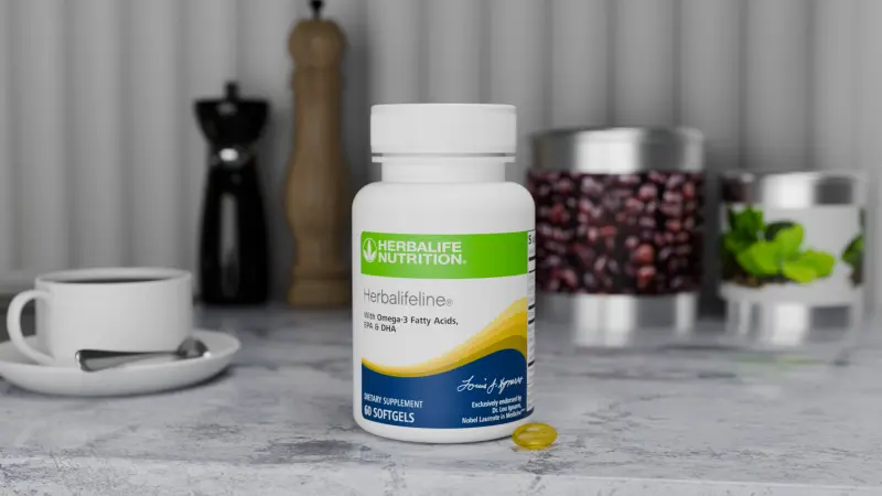 Herbalifeline Omega-3 Softgels - Lifestyle Scene